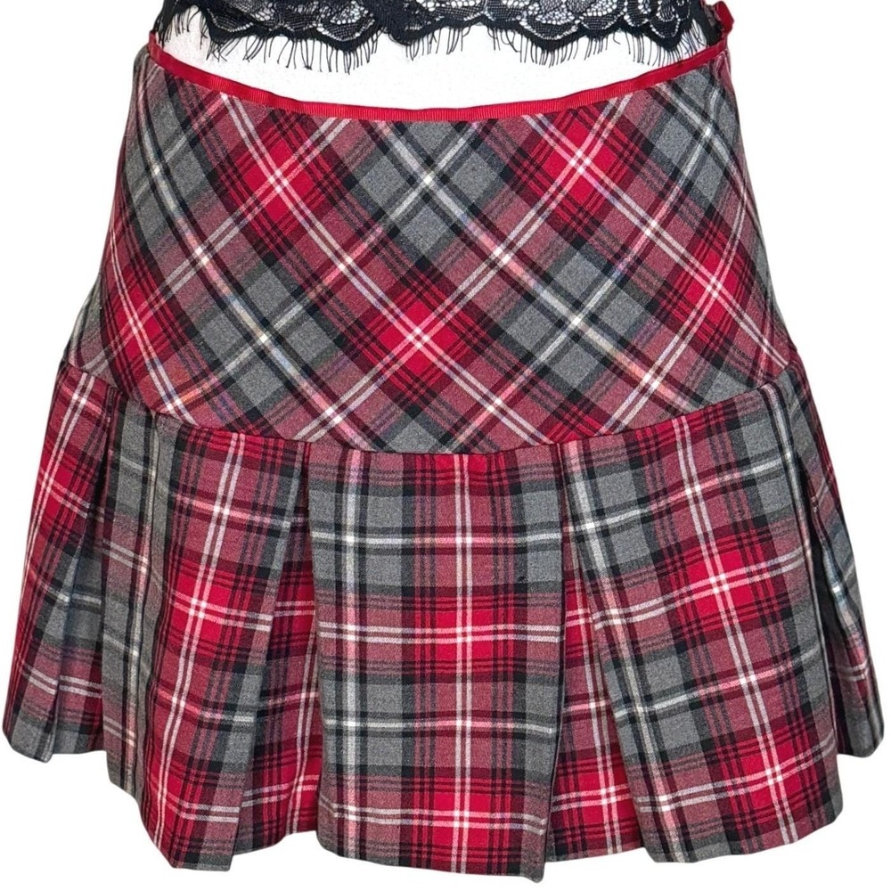 Y2K Charlotte Ruche Tartan Plaid Pleats Micro Mini Skirt S Grunge Punk Emo VTG